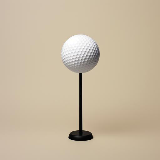 simple minimalist black and white illustration of a golf ball on a tee