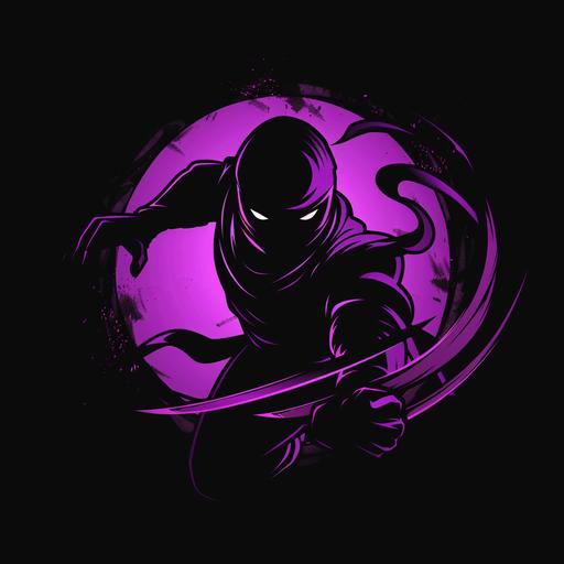 simple purple and black super hero logo for a character named Black Sky, ninja type