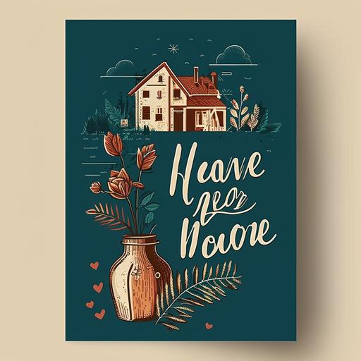 simple vector card welcome back home my love