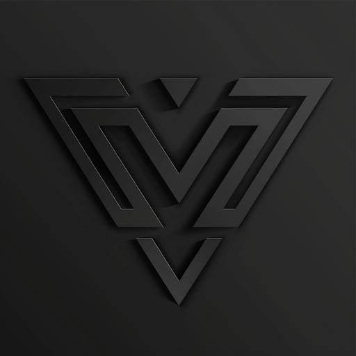 simple vector geometric graphic design logo, one color, black background, v6.0
