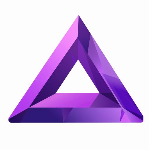 simple vector of a futurisitic purple solid triangle shape on white background