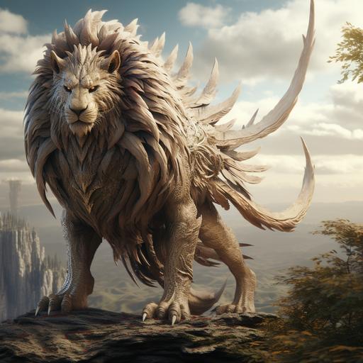 simurgh/lion hybrid, anime 3D, cinematic lighting, ultrahd, 32k --ar 1:1