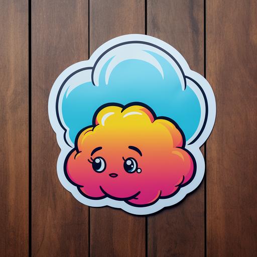 single thought bubble sticker, cartoon style, vibrant colors