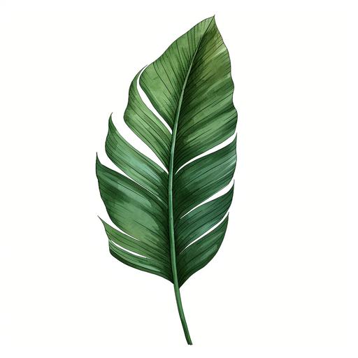 single tropical leaf illustration for wall art decoration