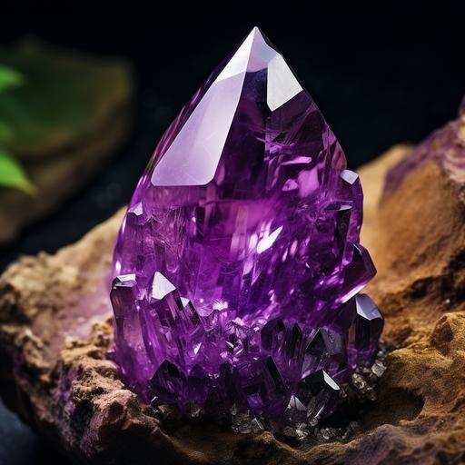 single vivid amethyst crystal
