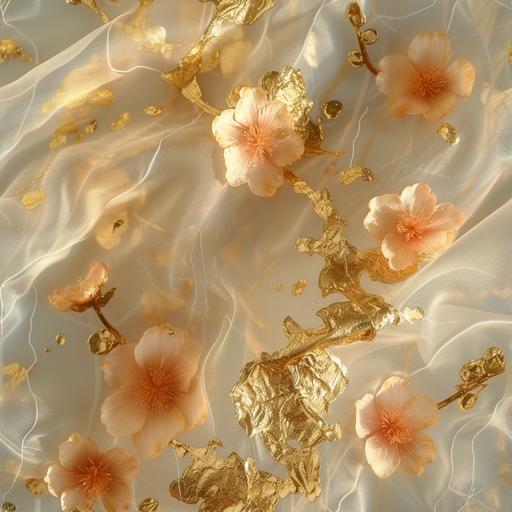 sisyphean botanical chromatography, gold veining, --tile --v 6.0 --s 250 --style raw