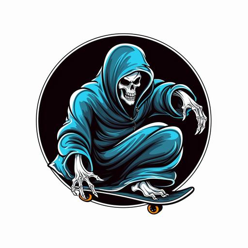skater grim reaper mascot logo