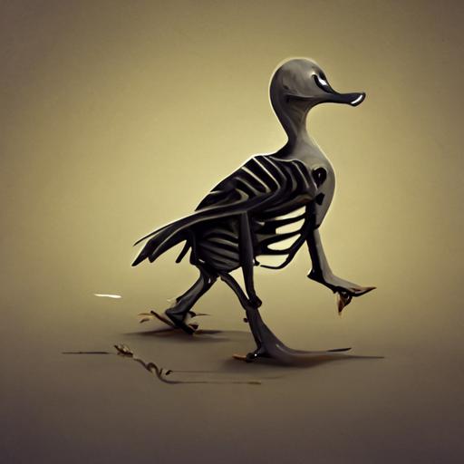 skeleton duck walking
