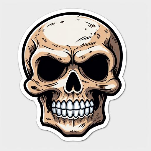 skull and cross bones cartoon sticker