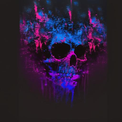 skull, purple, red, blue --v 4