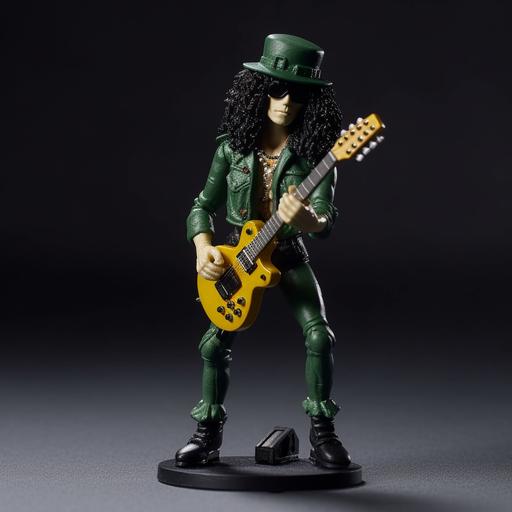 slash from guns and roses as a full body plastic army man toy with guitar --q 2 --s 750 --v 5