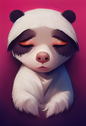 sleepy panda:: character art, comfortable, relaxed, eyelids drooping, kawaii, cute, highly detailed, artstation --ar 10:16 --upbeta