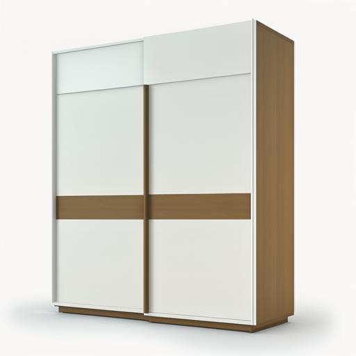 sliding door wardrobe with extra elements on the top, 2.5 meters hight, white with few wooden details