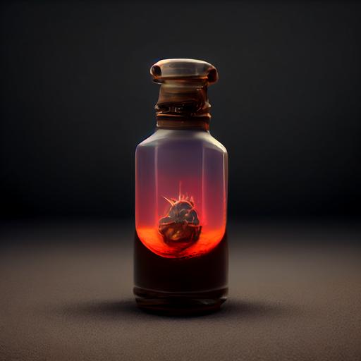 small potion bottle, labelled 