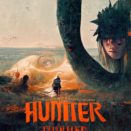 HUNTER:summer huter is NARUTO cinematic,HDR, unreal engine, imagined movie poster by Giger and simon bizley and Peter Mohrbacher and Beksinski