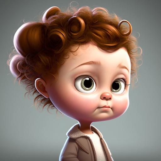 smart baby girl, cartoon , profile picture