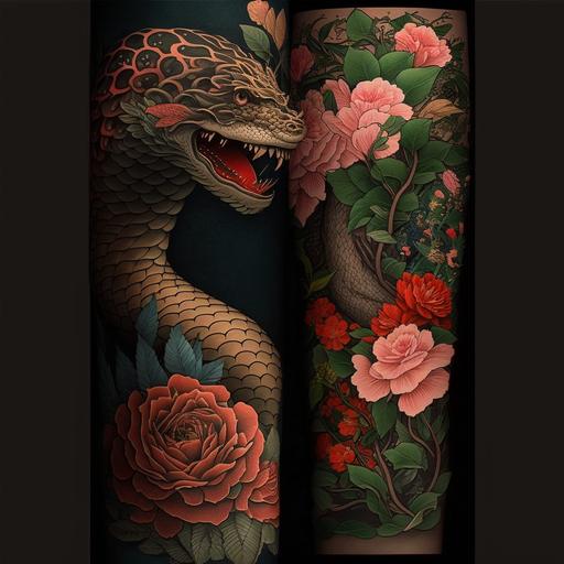 red snake tattoo