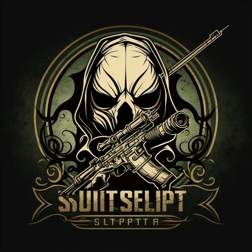 sniper rifle logo with tagline 