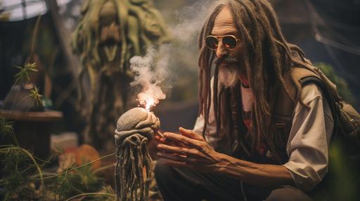 snoop dog smoking weed with a siphonophore alien, ww1 found photograph --ar 16:9 --s 250