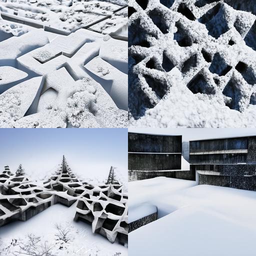 snow; HD; fractal; concrete