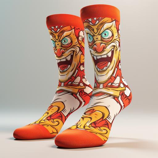 socks cartoon designs, Demon Slayer, product image mockups, highly detailed, 8K