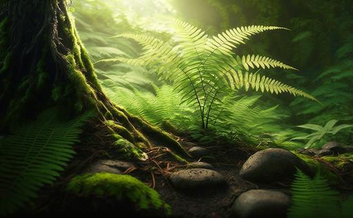 soft sunlight exposure, rainfall japanese primitive forest, fern tree in the foreground, beautiful atmosphere, large view, natural green moss pattern, 8k, lighting detail, detailed, Hyperrealistic, Ultra high definition image quality, Ultra-wide-angle vision, green moss pattern, morning sunlight, 8k ultra detail, hd, --ar 16:10 --v 4 --q 2