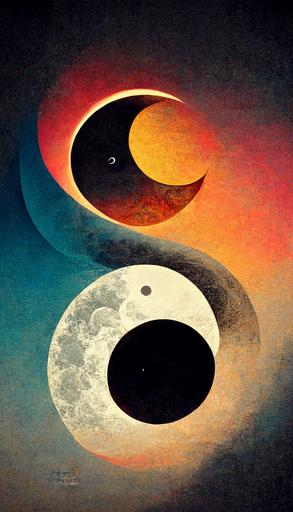 solar eclipse, yin and yang, sun and moon --ar 9:16 --s 12600