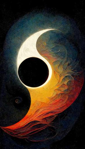 solar eclipse, yin and yang, sun and moon --ar 9:16 --s 5600