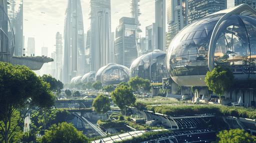 solarpunk city, heliocentric society with sustainable living, rooftop gardens, walkable city, modern clean enerygy future scene --ar 16:9 --v 6.0