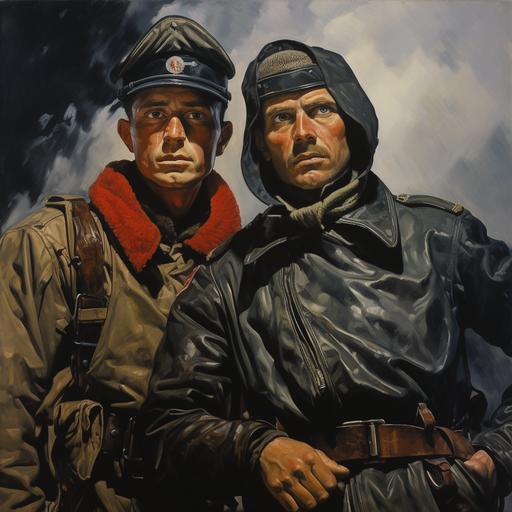 soldat allemand et russe se defie face a face en 1943