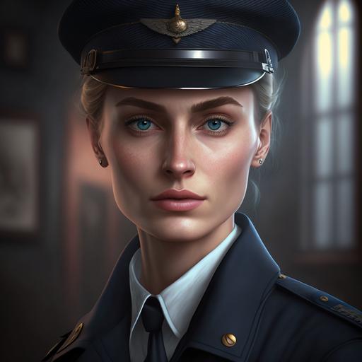 pigion in officer uniform ultra realistic 4k