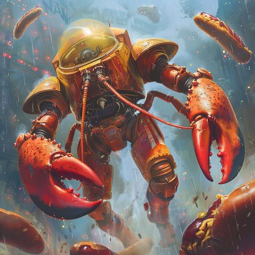 space opera, lobster-faced gladiator, supercalifragilisticexpialidocious, hot dog halo --v 6.0