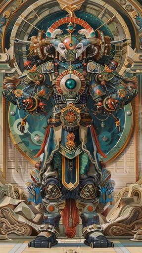 space opera with god is a standing robed three cobra headed cosmic deity with a human body that is translucent and covered in eyessynthwave ambrotype telluric 3d graffiti wall by nychos,::1 a painting of laser INFINITY MIRROR DIMENSIONAL ARCTURIAN goddess by J. C. Leyendecker, intricate details, retro American comic style, SYMMETRY, intricate detail, hight resolution，rich colors，high quality，bright colors，ultrawide shot::1 --ar 9:16 --stylize 250 --v 6.0 --chaos 8