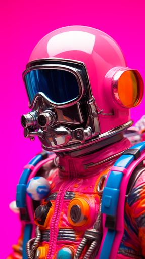 spaceman, vibrant color, high resolution, studio photo shoot, full frame, Barbie --ar 9:16