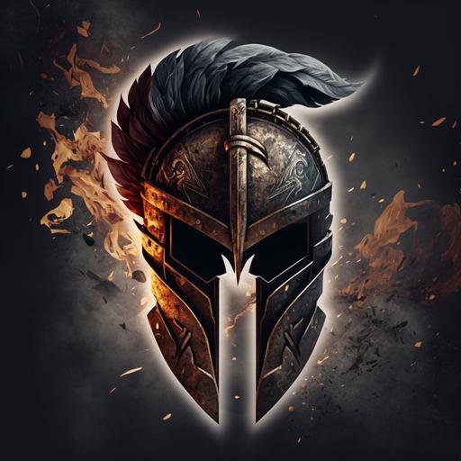 spartan helmet, logo, gamer, twitch banner