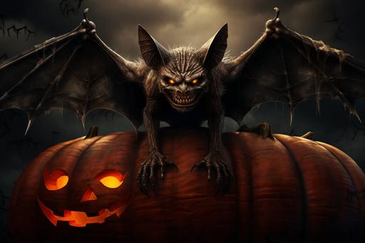 spider bat, halloween --ar 3:2