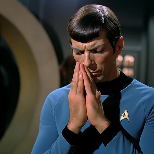 spock's pulse went cold, finally captain james t. kirk reached out his own hand, their fingers interlocked, entwined, and Spock on feeling the nearness of his captain raised one vulcan eyebrow and said 