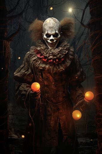 spooky halloween loctions clown, --ar 24:36