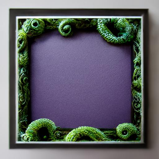 square border, green and purple tentacles, picture frame, texture, 4k