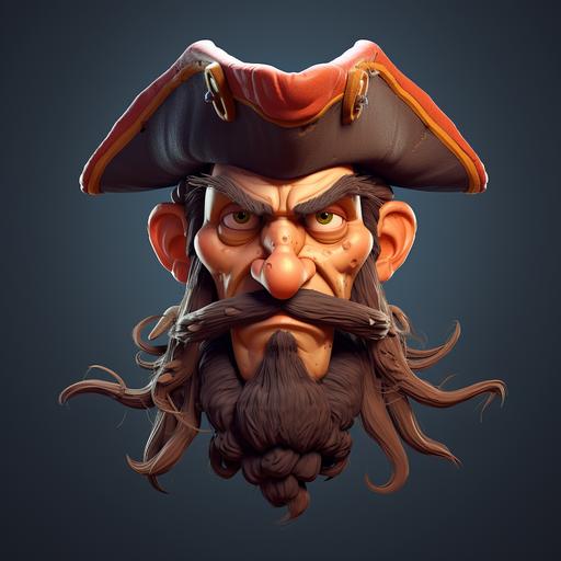 square head. avatar cartoon pirate
