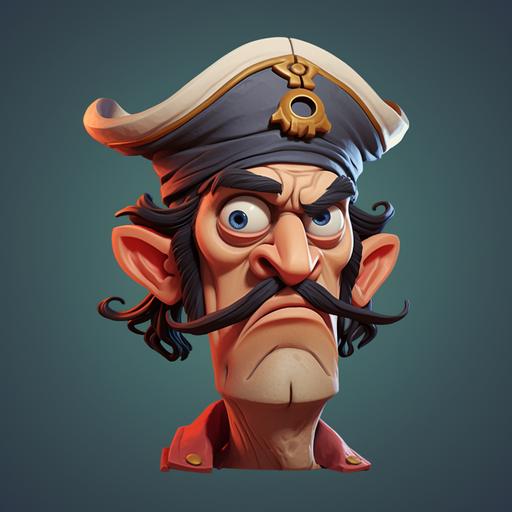 square head. avatar cartoon pirate