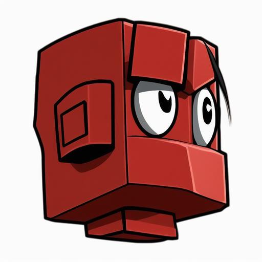 square robot cartoon head very simple design for crimson avatar headshot in discord
