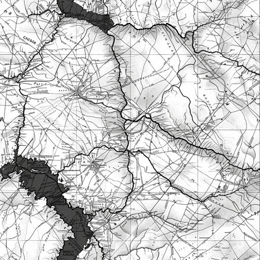 staellite highly detailed routes view greyscale black and white map pattern --tile --s 750 --v 6.0