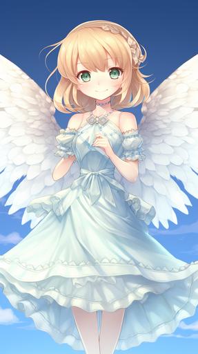 standing,female adorable angel, short blonde,light blue eyes,anime style,pokemon character,extending hand,smiling,whole body, --ar 9:16
