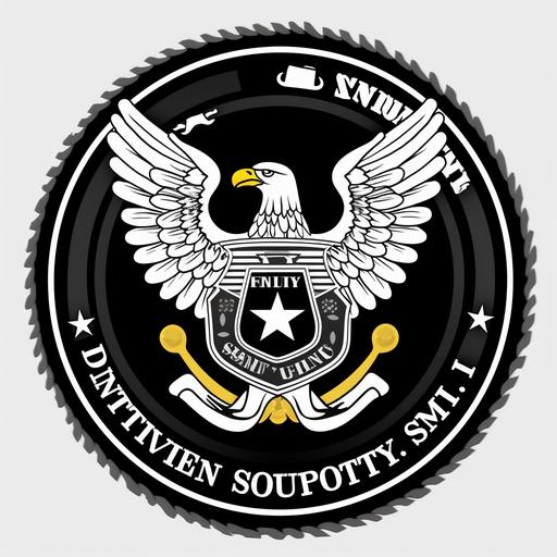 sticker of logo ministry of internal security; realistic;  --v 5 --s 250