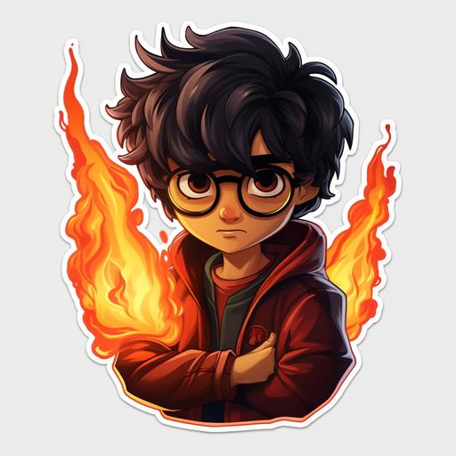 stickers, harry potter, flames, magical, cartoon -  (fast)