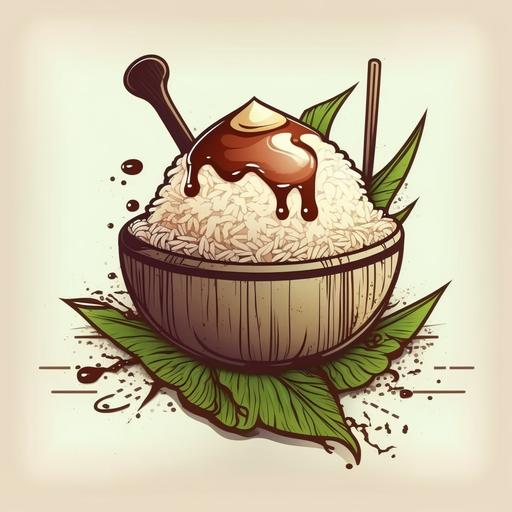 sticky rice vector hand drawn illustration