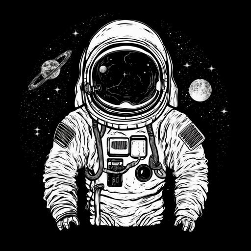stoner doom band logo, black and satanic theme, astronaut --v 5