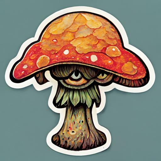 stoner mushroom sticker