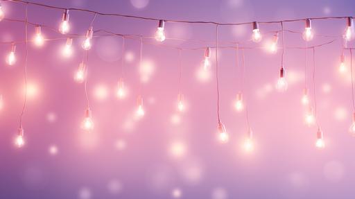 string lights on a pink wall twitch banner background --ar 16:9